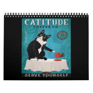 Catiité Tuxedo Cat Coffee Company Funny Tuxedo Kalender