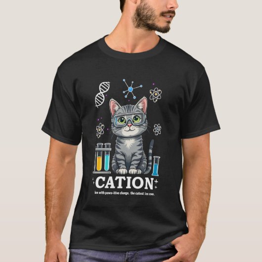 Cation Cat Chemist Funny Science Meme Cats Chemist T-Shirt (Vorderseite)