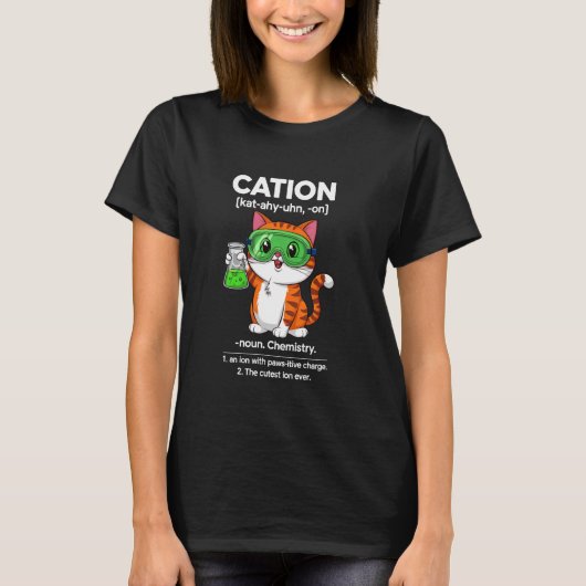 Cation Cat Chemistry - Funny Science for Niedlich T-Shirt (Vorderseite)