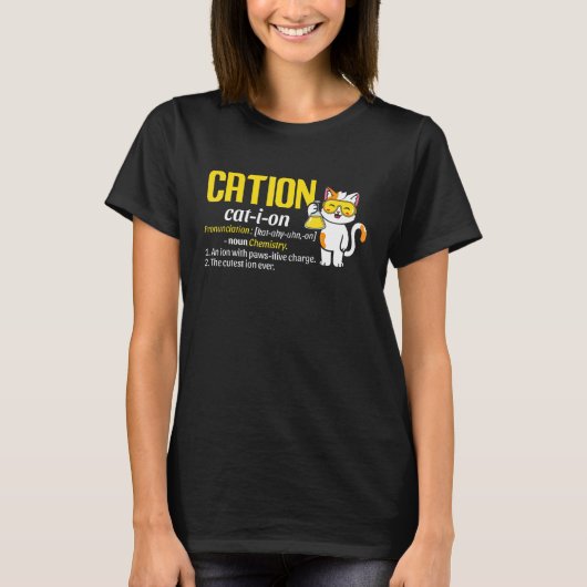 Cation Cute Science Cat Pawsitive  Chemistry Teach T-Shirt (Vorderseite)