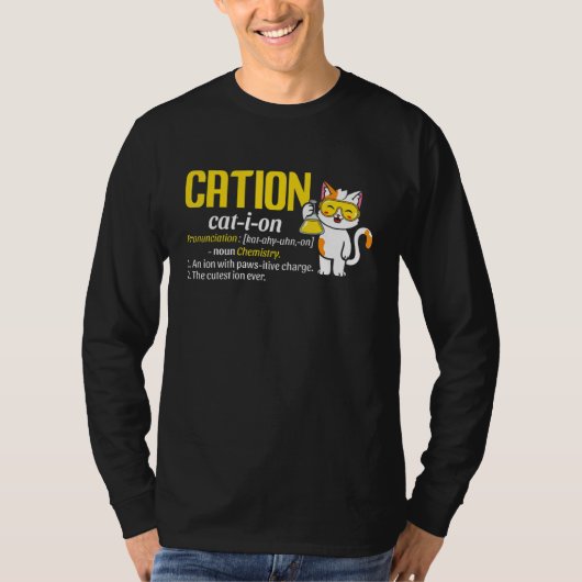 Cation Cute Science Cat Pawsitive Chemistry Teach T-Shirt (Vorderseite)