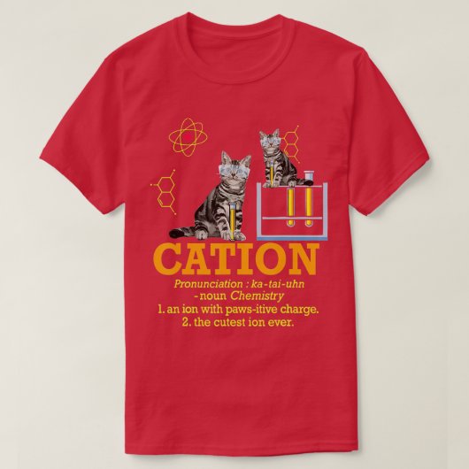 Cation Funny Chemistry Spaß Science eacher Cat Pu T-Shirt (Design vorne)