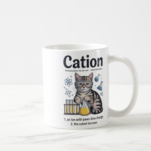 Cation Shirt Cat Science Chemistry Teacher Funny C Kaffeetasse (Rechts)