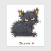 Catitude Black Cat Graphic Design Aufkleber (Blatt)