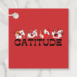 Catitude Favor Tags – Four Kawaii Cat Designs 🐾💖 Geschenkanhänger