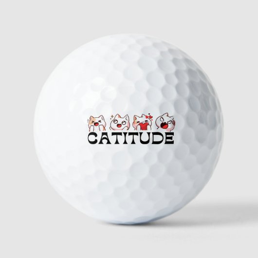 Catitude Golf Balls – Kawaii Cat Designs 🐾💖 Golfball (Vorderseite)