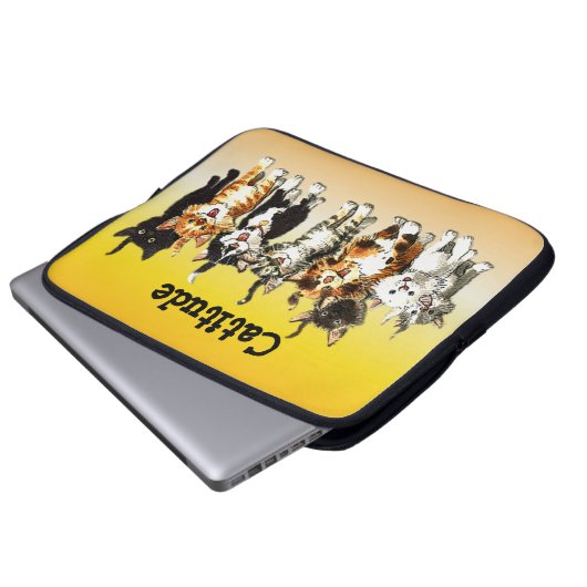 Catitude Niedlich Kitekatzen Laptop-Sieb Laptopschutzhülle (Vorne Knopf)