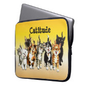 Catitude Niedlich Kitekatzen Laptop-Sieb Laptopschutzhülle (Vorderseite Links)