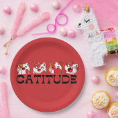 Catitude Paper Plates – Four Kawaii Cat Designs 🐾 Pappteller (Party)