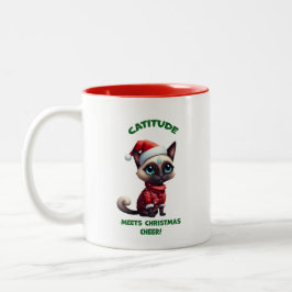 Catitude trifft Weihnachtsjubiläum Zweifarbige Tasse