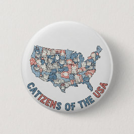 Catizens of the USA - Patriotic Cat Button