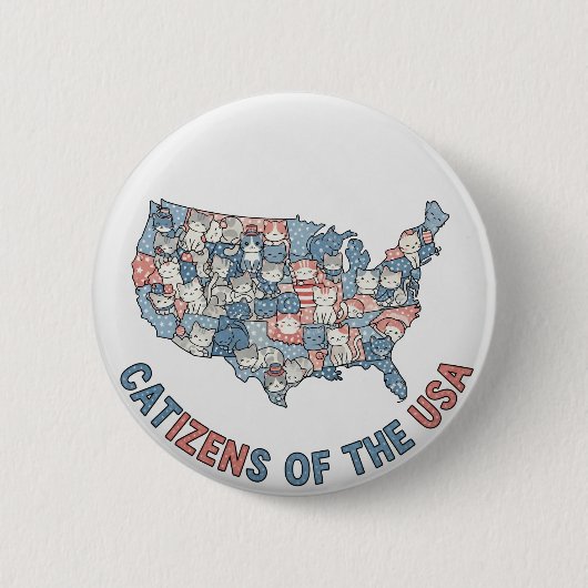 Catizens of the USA - Patriotic Cat Button (Vorderseite)