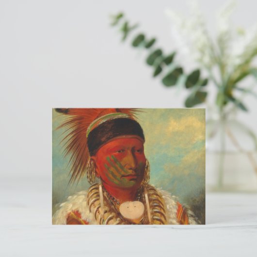 Catlin - The White Cloud, Head of the Iowas Postkarte (Stehend Vorderseite)