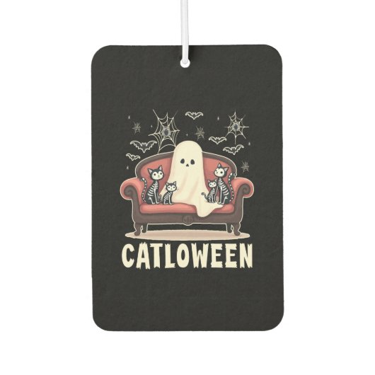 Catloween Ghost Halloween Autolufterfrischer (Vorderseite)