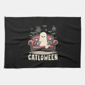 Catloween Ghost Halloween Geschirrtuch (Horizontal)