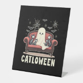 Catloween Ghost Halloween Sockelschild (Vorderseite)