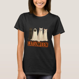 Catloween Lustige Katzen Geist Halloween Kostüm Ka T-Shirt