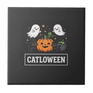 Catloween Süße Geisterkatze Halloween Design_1 Fliese