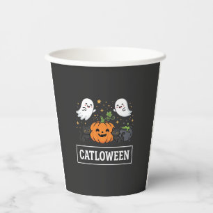 Catloween Süße Geisterkatze Halloween Design_1 Pappbecher