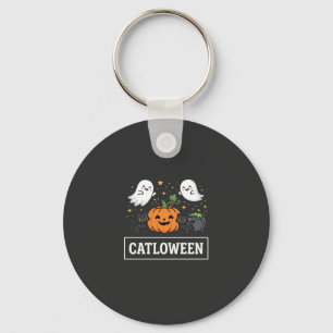Catloween Süße Geisterkatze Halloween Design_1 Schlüsselanhänger