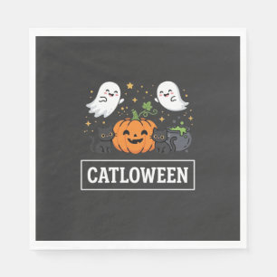 Catloween Süße Geisterkatze Halloween Design_1 Serviette