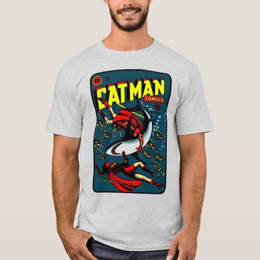 CatMan-Comic-T - Shirt der 40er Jahre (Vorderseite)