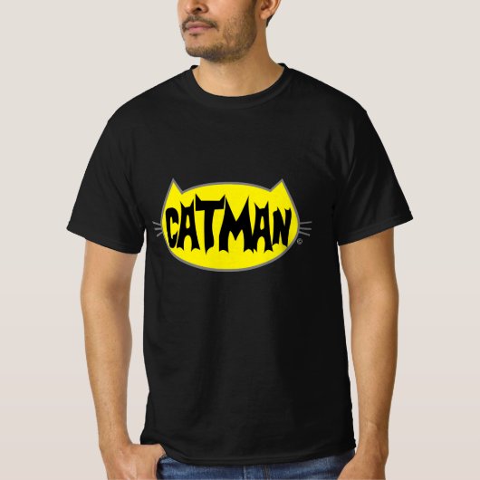 CATMAN Retro Style Mens Cat Lover T Shirt (Vorderseite)