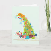 Catmas Tree Christmas Card Karte (Vorderseite)