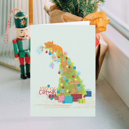 Catmas Tree Christmas Card Karte