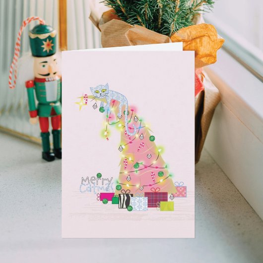 Catmas Tree Christmas Card Karte