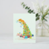 Catmas Tree Christmas Card Postkarte (Stehend Vorderseite)