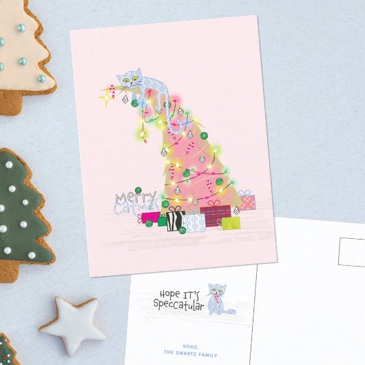 Catmas Tree Christmas Card Postkarte
