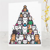 Catmas Tree Meowy Christmas Santa Paws Cat Karte (Gelbe Blume)