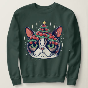 Catmas Weihnachten Hässlich Xmas Passende Lustige Sweatshirt