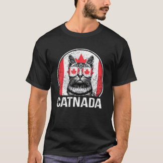 Catnada  Kanadische Katze Sonnenbrille Kanada-Flag T-Shirt