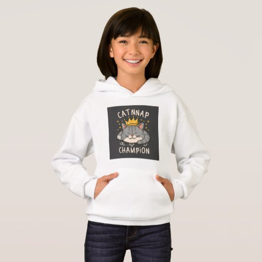 "Catnap Champion" Girls Pullover Hoodie (Vorne ganz)