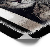 Catnap-Malerei für Katzen-Liebhaber auf schwarz Poster (Ecke)