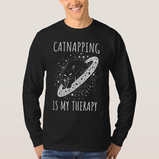 Catnapping is my therapy sleeping dreaming cosmic T-Shirt (Vorderseite)