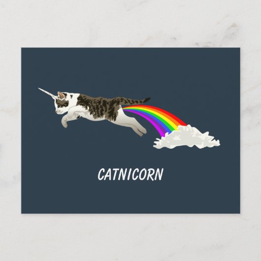 Catnicorn - Ich Kackte Regenbogen Postkarte (Vorderseite)