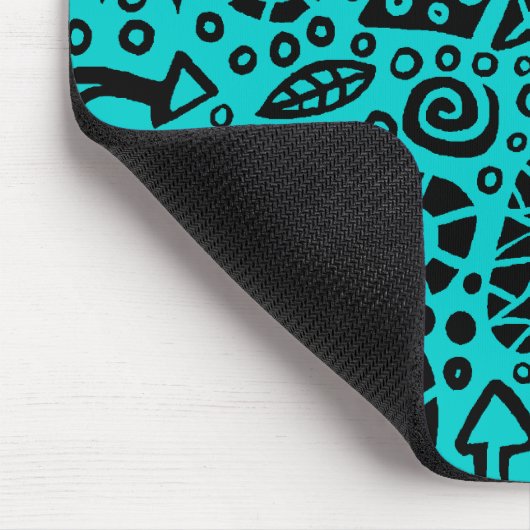 Catnip Dreams - Black on Blue 00CCCC Mousepad (Ecke)