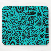 Catnip Dreams - Black on Blue 00CCCC Mousepad (Vorne)