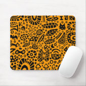 Catnip Dreams - Black on Orange FF900 Mousepad (Mit Mouse)