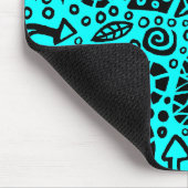 Catnip Dreams - Schwarz auf Cyan 00FFFF Mousepad (Ecke)