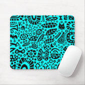 Catnip Dreams - Schwarz auf Cyan 00FFFF Mousepad (Mit Mouse)