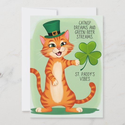 Catnip Dreams: St. Paddy's Edition Grußwort Karte (Vorderseite)