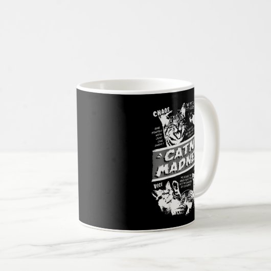 Catnip Madness Cute Kitten Funny Cat Pet Humor Kaffeetasse (VorderseiteRechts)
