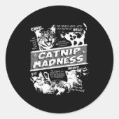Catnip Madness Cute Kitten Funny Cat Pet Humor  Runder Aufkleber (Vorderseite)