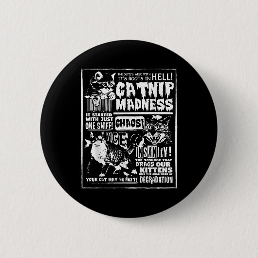 Catnip Madness Niedlich Kitten Katzengeschenk für Button (Vorderseite)