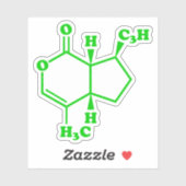 Catnip Nepetalacton Molekulare chemische Formel Aufkleber (Blatt)