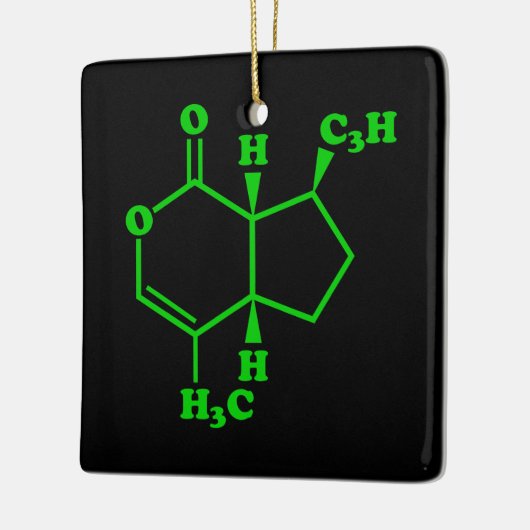 Catnip Nepetalacton Molekulare chemische Formel Keramikornament (Links)